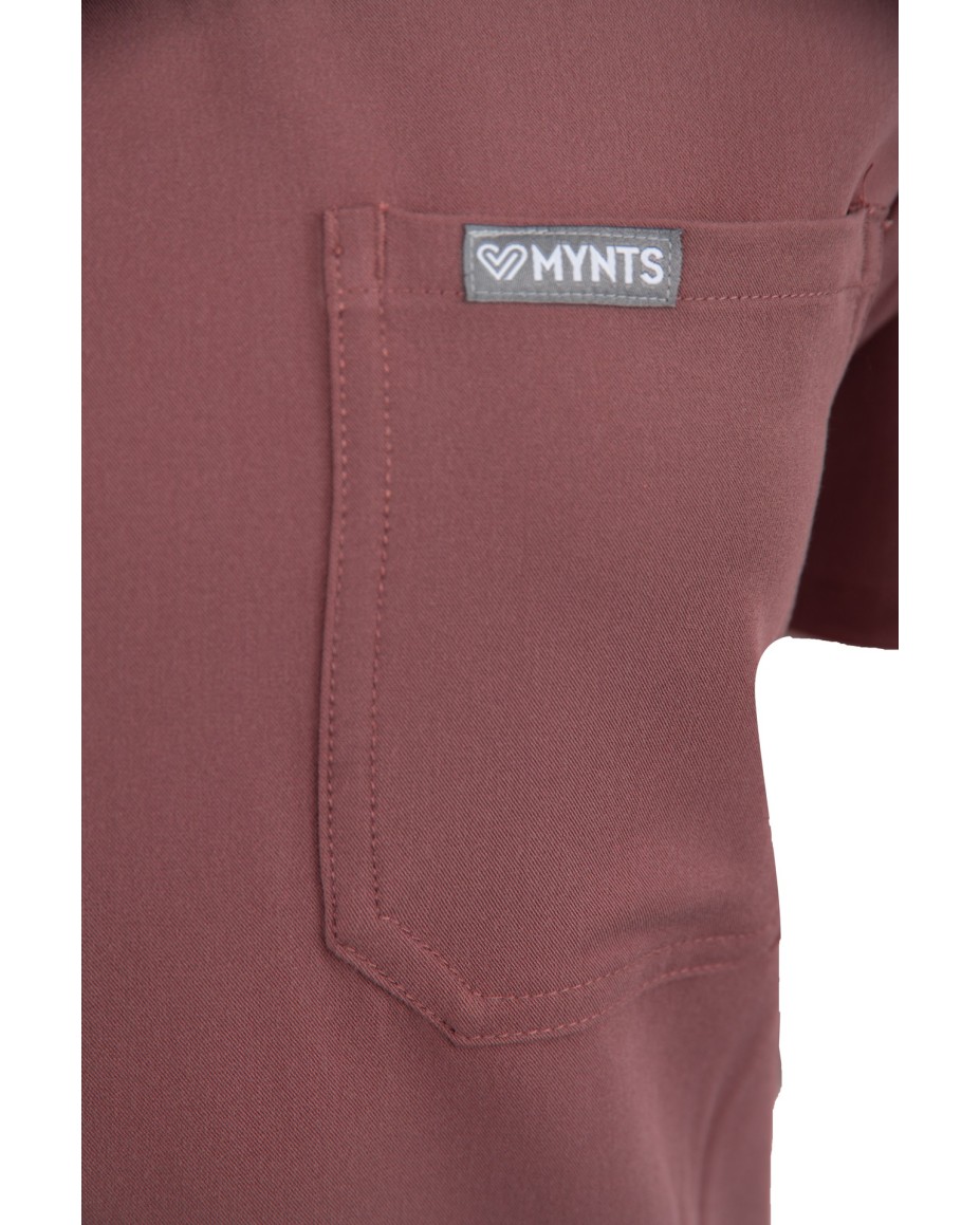 V-Neck Two Pockets – Scrub Top Women WMT002 Terra Rose - MYNTS