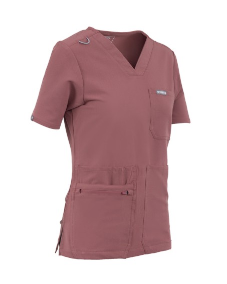 V-Neck Pocket Genius – Scrub Top Women WMT001 Terra Rose - MYNTS
