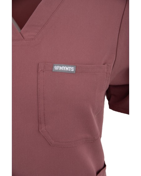 V-Neck Pocket Genius – Scrub Top Women WMT001 Terra Rose - MYNTS