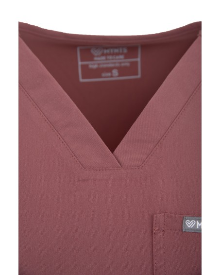V-Neck Pocket Genius – Scrub Top Women WMT001 Terra Rose - MYNTS