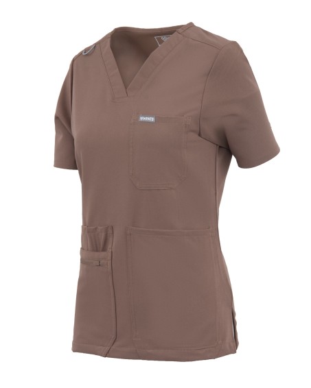 copy of MYNTS V-Neck Pocket Genius – Scrub Top Women WMT001 Sahara Mokka - MYNTS