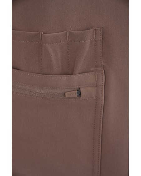 V-Neck Pocket Genius – Scrub Top Women WMT001 Sahara Mokka - MYNTS