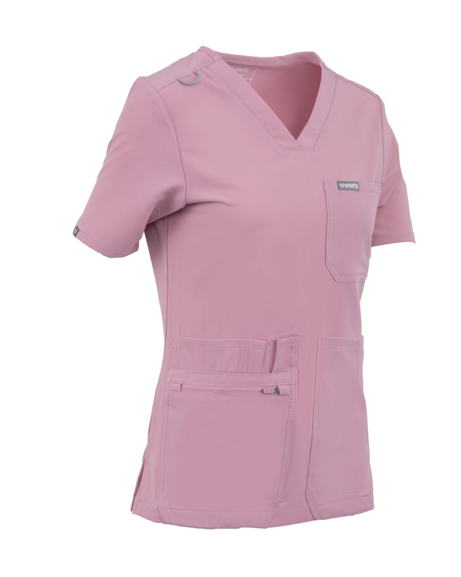 V-Neck Pocket Genius – Scrub Top Women WMT001 Rose Water - MYNTS