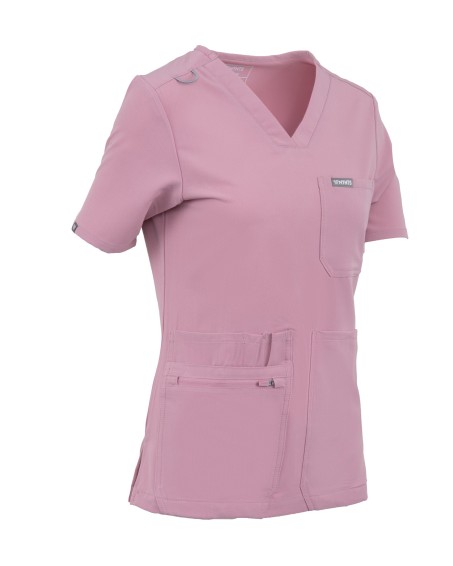 V-Neck Pocket Genius – Scrub Top Women WMT001 Rose Water - MYNTS