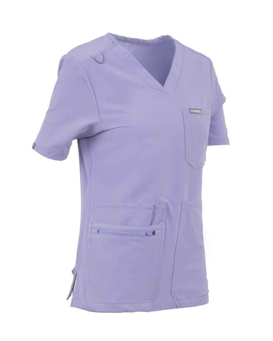 V-Neck Pocket Genius – Scrub Top Women WMT001 Lavender - MYNTS