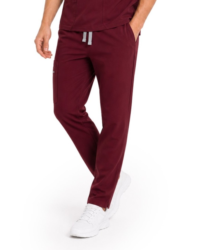 Straight Leg Pants Men MMP004 Burgundy - MYNTS
