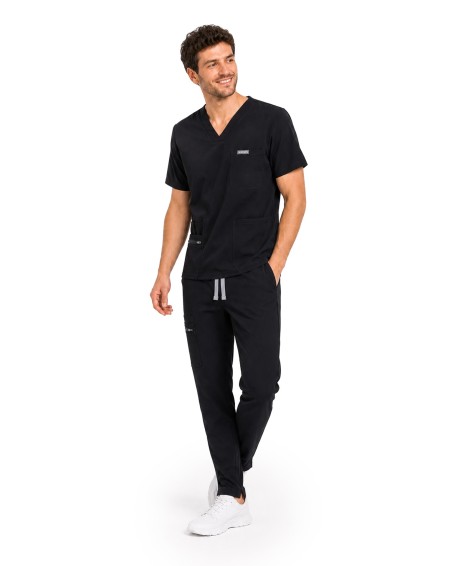 Straight Leg Pants Men MMP004 Black - MYNTS
