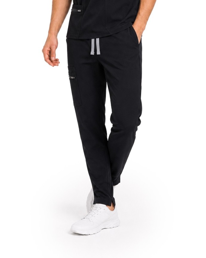 Straight Leg Pants Men MMP004 Black - MYNTS
