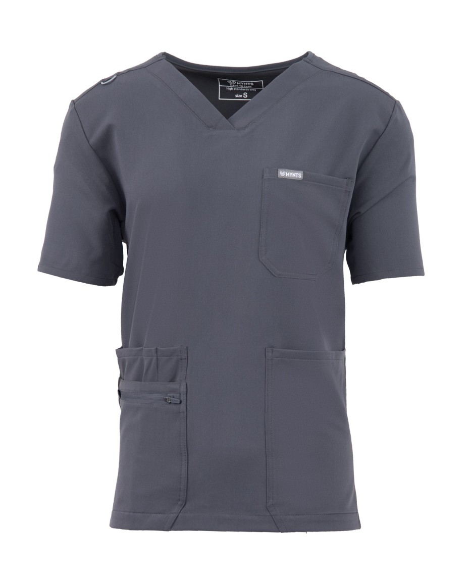 V-Neck Pocket Genius - ScrubTop Men MMT003 MoonStone Grey - MYNTS
