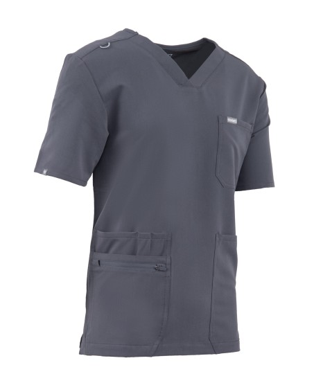 V-Neck Pocket Genius - ScrubTop Men MMT003 MoonStone Grey - MYNTS