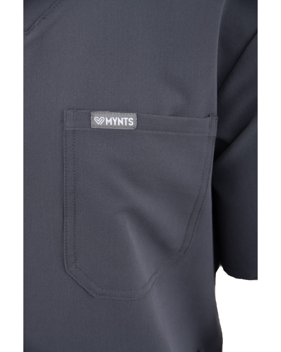 V-Neck Pocket Genius - ScrubTop Men MMT003 MoonStone Grey - MYNTS