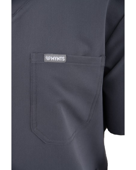 V-Neck Pocket Genius - ScrubTop Men MMT003 MoonStone Grey - MYNTS