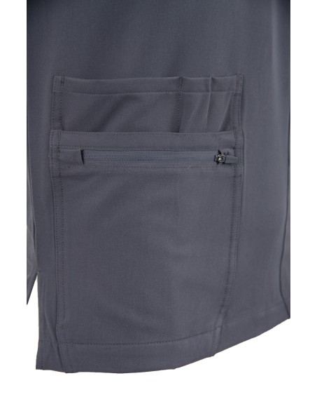 V-Neck Pocket Genius - ScrubTop Men MMT003 MoonStone Grey - MYNTS