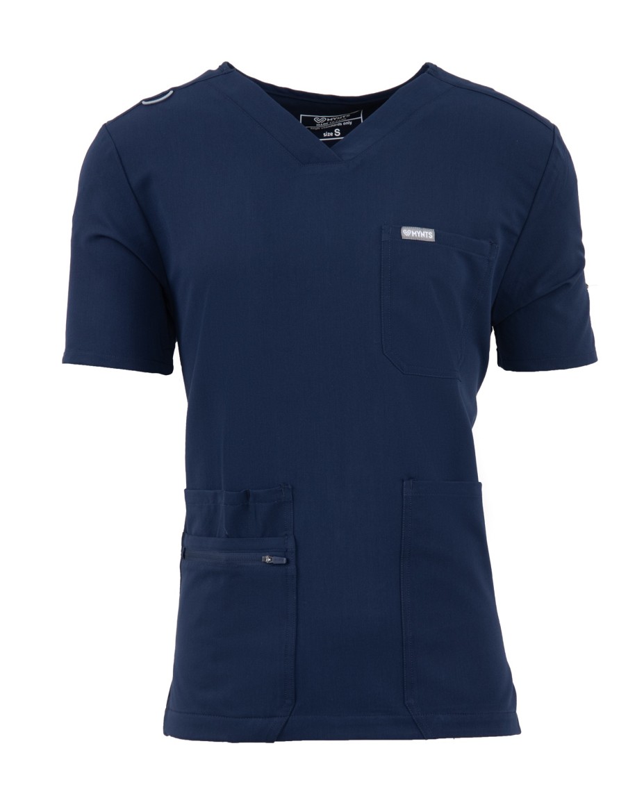V-Neck Pocket Genius - ScrubTop Men MMT003 Midnight Navy - MYNTS