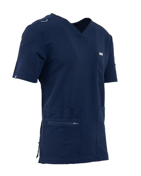 V-Neck Pocket Genius - ScrubTop Men MMT003 Midnight Navy - MYNTS