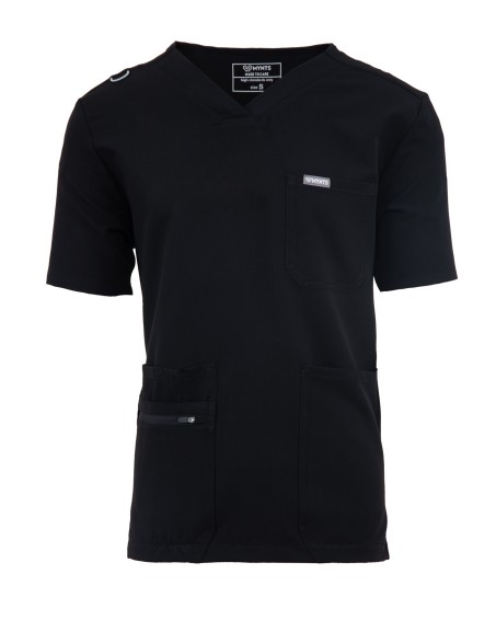 V-Neck Pocket Genius - ScrubTop Men MMT003 Black - MYNTS
