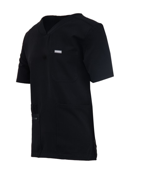 V-Neck Pocket Genius - ScrubTop Men MMT003 Black - MYNTS