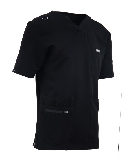 V-Neck Pocket Genius - ScrubTop Men MMT003 Black - MYNTS