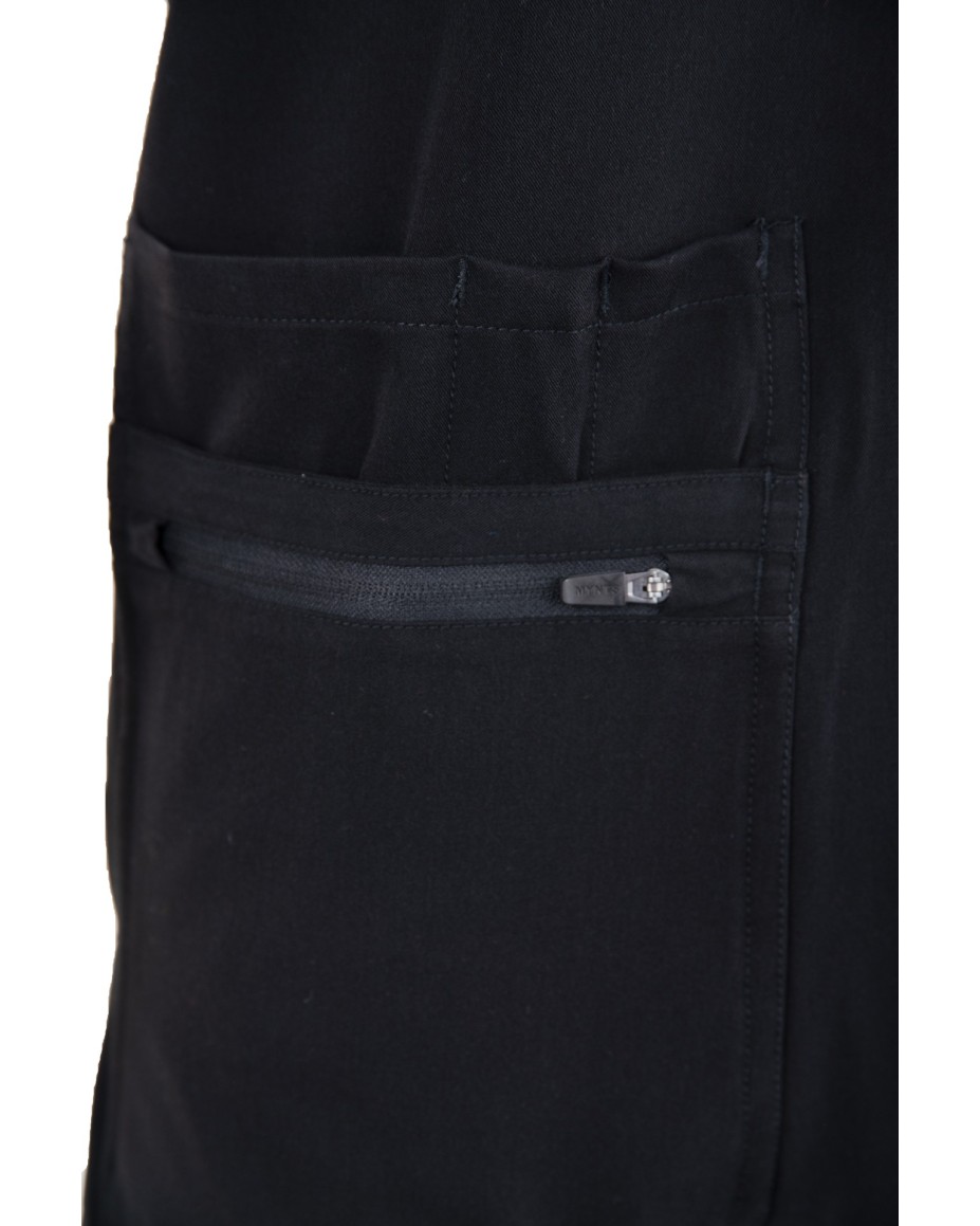 V-Neck Pocket Genius - ScrubTop Men MMT003 Black - MYNTS