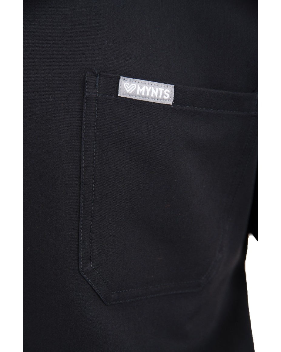 V-Neck Pocket Genius - ScrubTop Men MMT003 Black - MYNTS