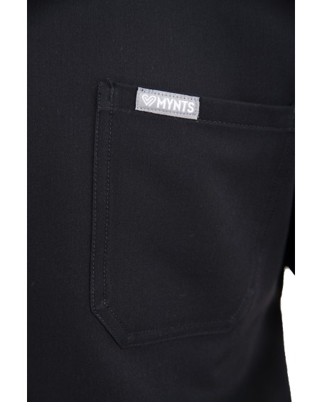 V-Neck Pocket Genius - ScrubTop Men MMT003 Black - MYNTS