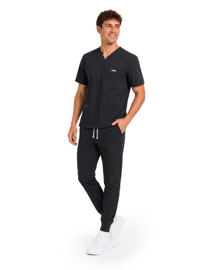 copy of MYNTS V-Neck Pocket Genius - ScrubTop Men MMT003 Black - MYNTS 2