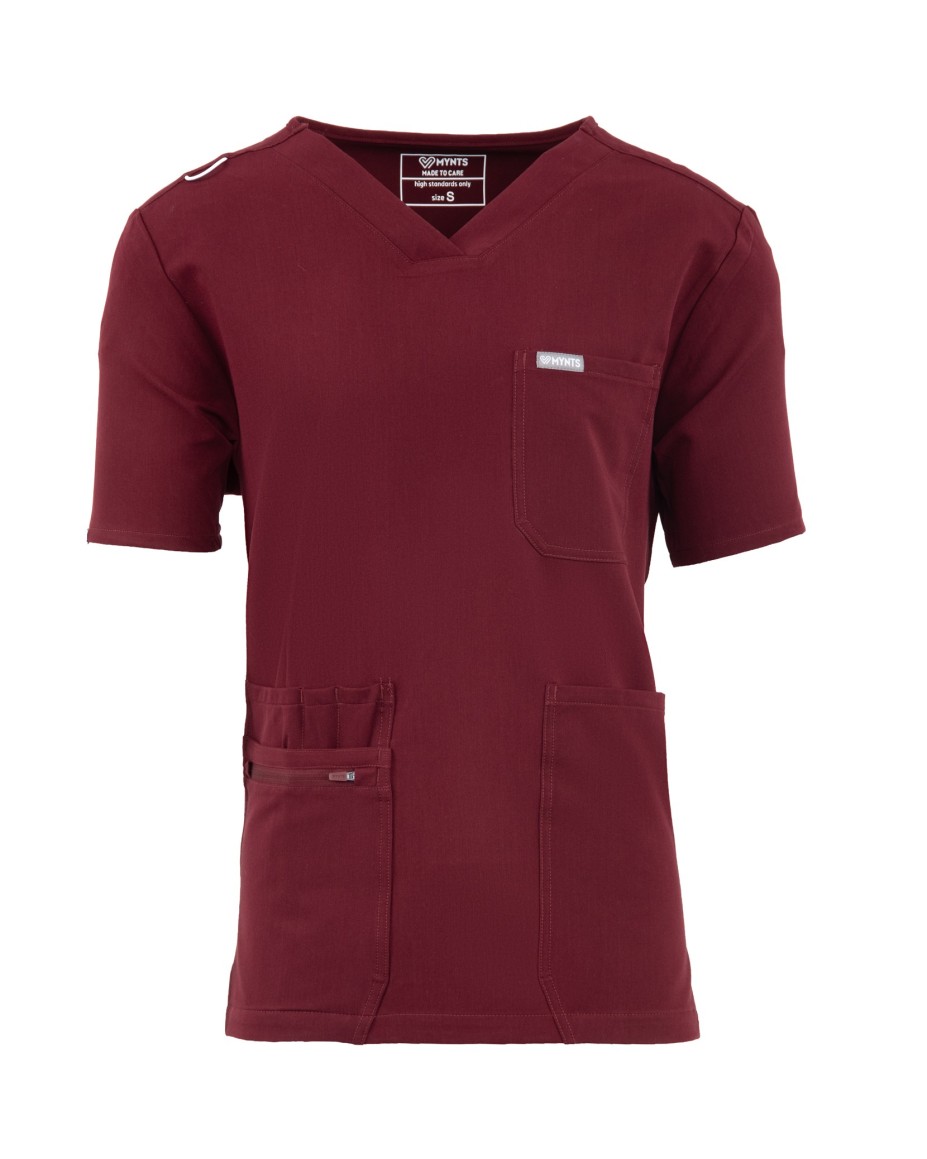 copy of MYNTS V-Neck Pocket Genius - ScrubTop Men MMT003 Burgundy - MYNTS