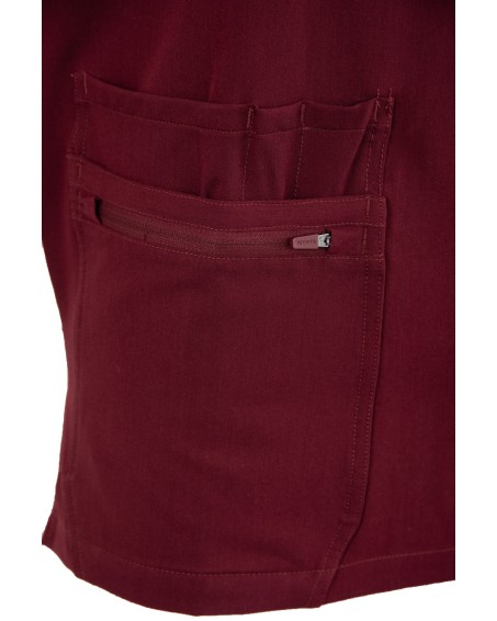 V-Neck Pocket Genius - ScrubTop Men MMT003 Burgundy - MYNTS
